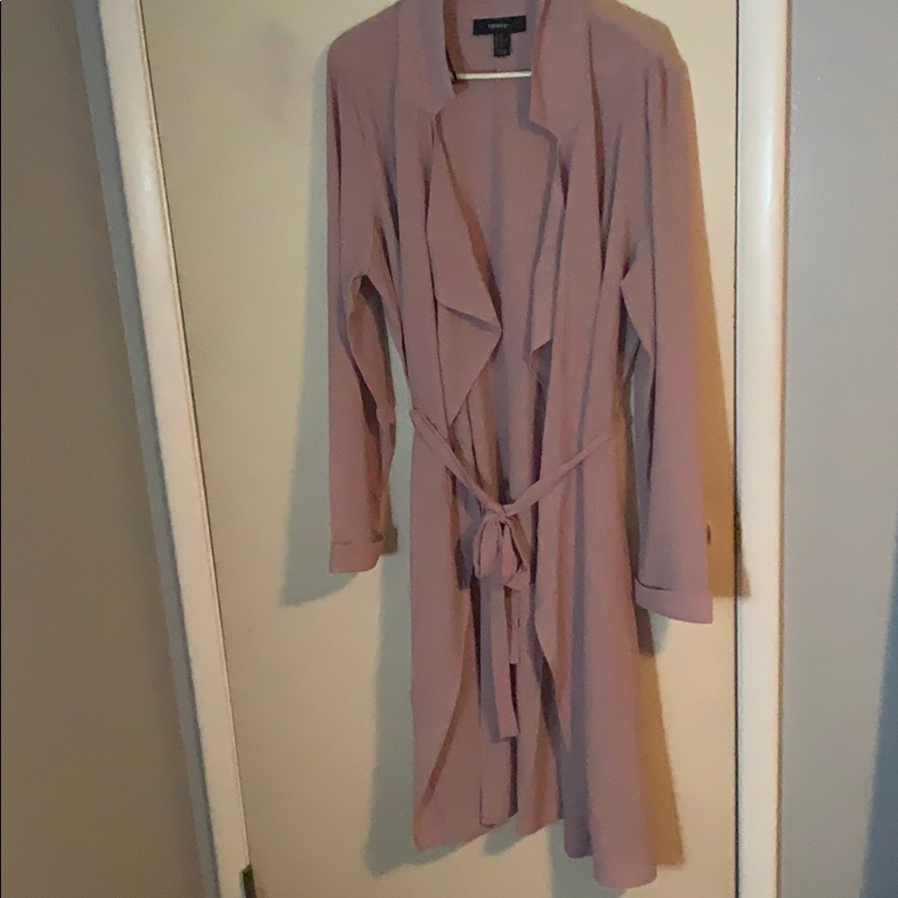Lavender Belted Long Duster